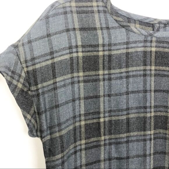 CLOTH & STONE | Plaid Button Back Gray Top X-Small - Picture 5 of 10